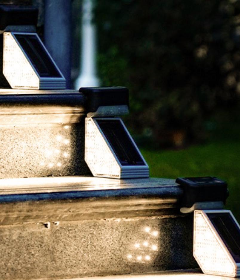 Солнечный светодиодный светильник для лестницы с датчиком движения, светодиодный шаг, 3 режима, RGB-освещение, IP67, декоративное освещение для патио, садовые солнечные панели