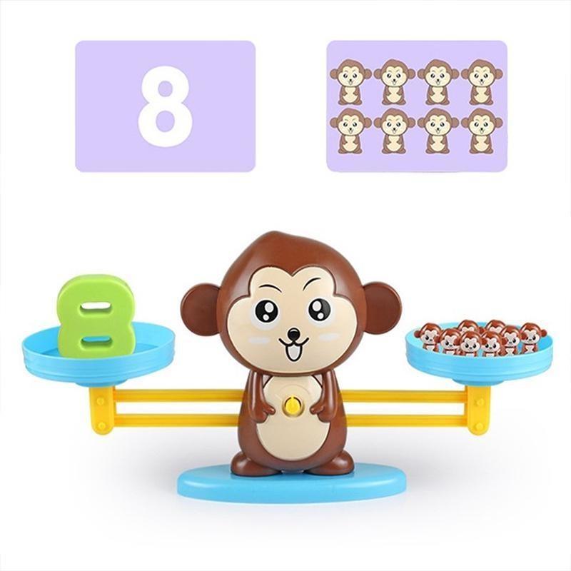 Обучающая математическая игрушка, умная обезьянка, весы, детская игрушка, настольная игра с цифровым номером, обучающие игрушки, обучающий материал