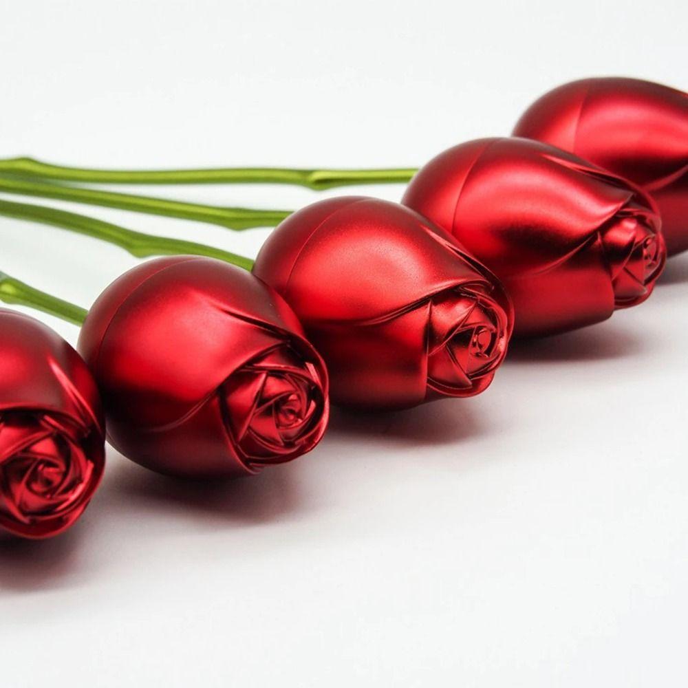 Романтичная шкатулка для хранения украшений, красная подарочная витрина, простая имитация розового кольца, шкатулка ко Дню святого Валентина