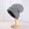 Confinement hat simple and versatile knitted wool hat children spring and autumn cold protection ear protection big head circumference warm p