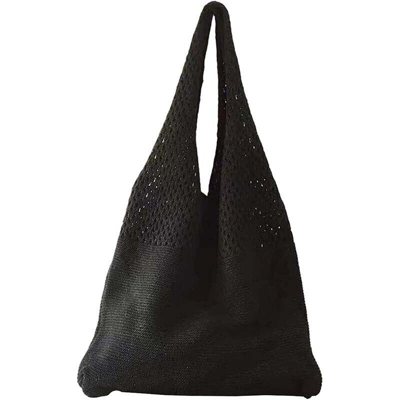 Винтажная вязаная сумка через плечо для женщин, элегантная и шикарная, идеально подходит для повседневного использования, большая вместимость