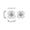 WOSTU Four-leaf Clover Moissanite Opening Ring Stud Earrings Chain Bracelet For Women 925 Silver Diamond Cut Wedding Jewelry Set