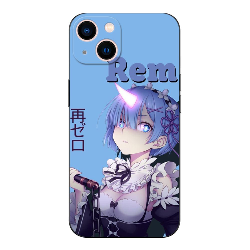 Black Tpu Case For Samsung Galaxy A50 50S A30S A10 A01 A11 A21S A31 A41 A51 A71 Cover Ram Rem Anime Cartoon