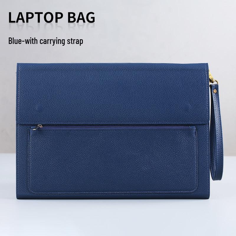 Large Capacity A4 Leather File Bag - Multifunctional Business Office Folder
