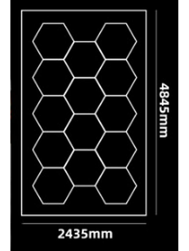 Hexagonal Waterproof LED Honeycomb Lamp for Gyms, Barbershops, and Car Washes.