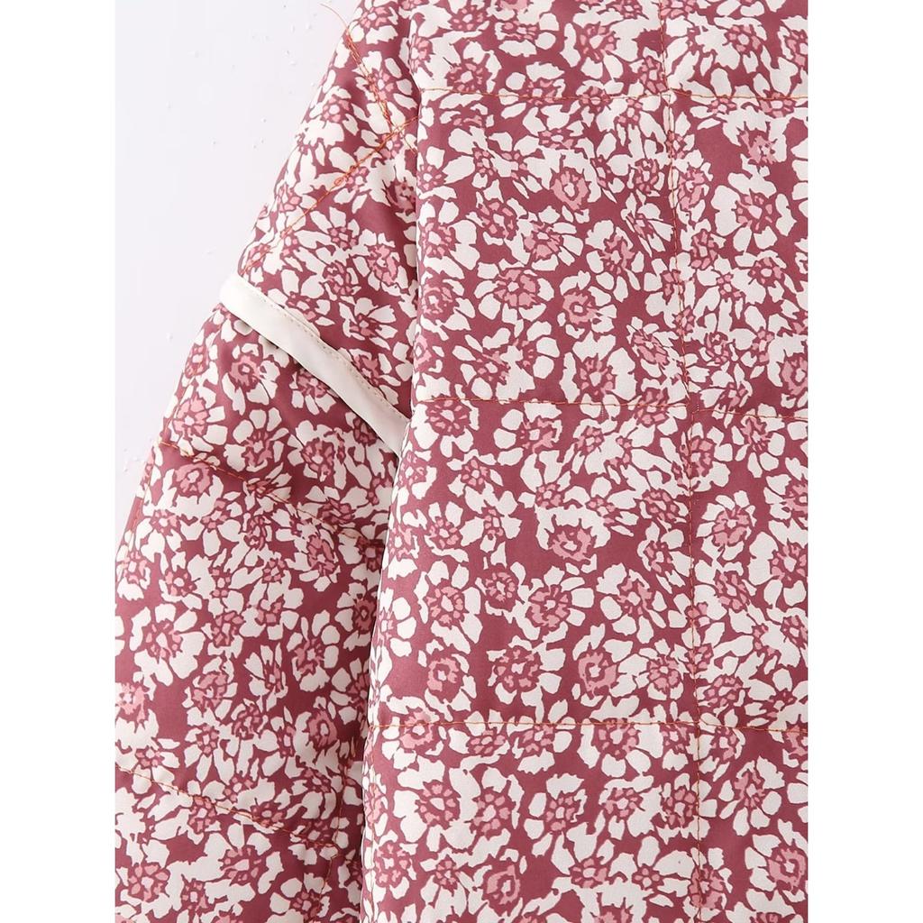 GMXIA Женские винтажные повседневные куртки и пальто с цветочным принтом на осень-зиму с длинным рукавом и квадратным воротником