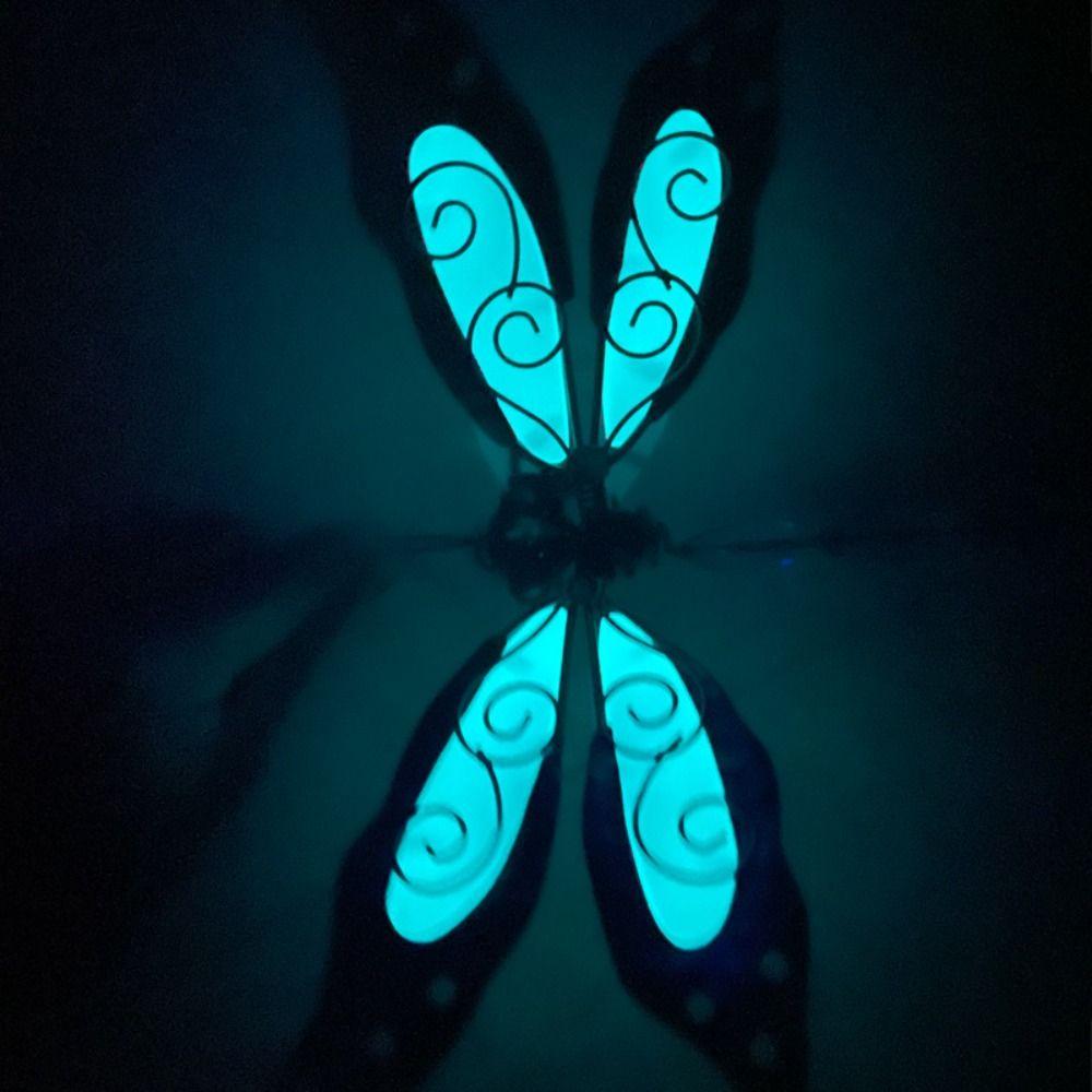 Vintage Bell Pendant Fluorescent Hanging Decoration Crafts Luminous Dragonfly Wind Chime Gift