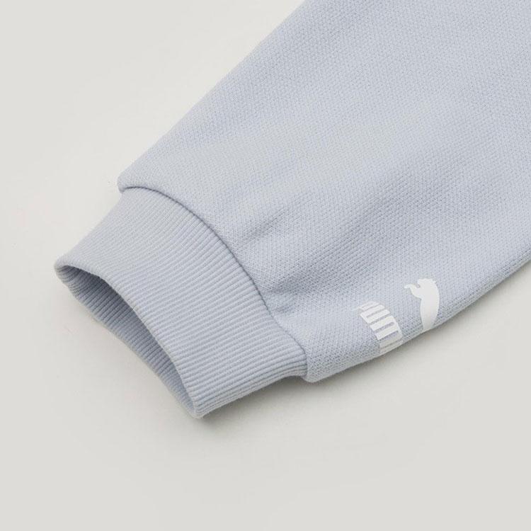 Puma Logo Print Color Block Long Sleeve Polo Shirt Women Tops Ice-Blue 536093-21