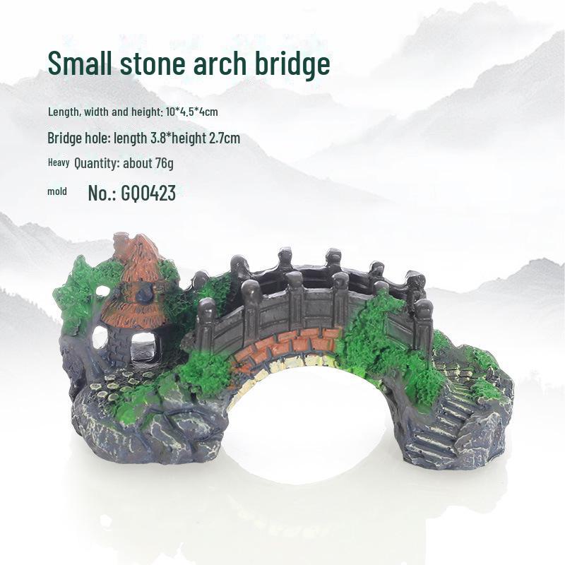 Aquarium Resin Fish Tank Decorations - Bridge Design for Tropical Fish