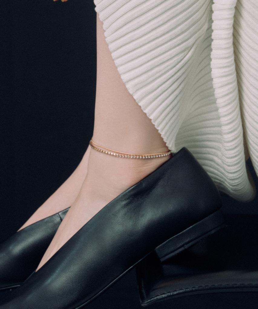 Novice Tokyo Cubic & Round Chain Anklet [Stainless] / Gold