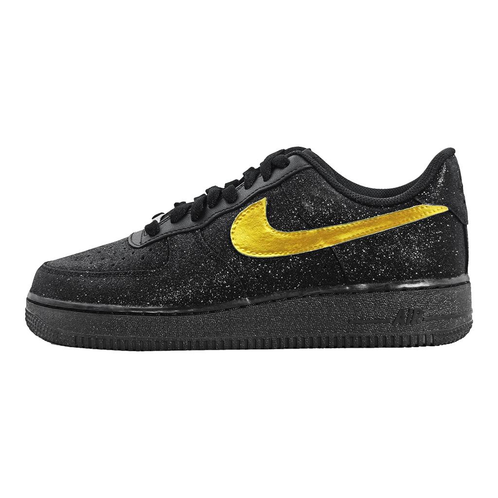Nike Air Force 1 Baby's Breath Low top Skateboard Shoes Unisex Black Gold CW2288-001(Team133-)