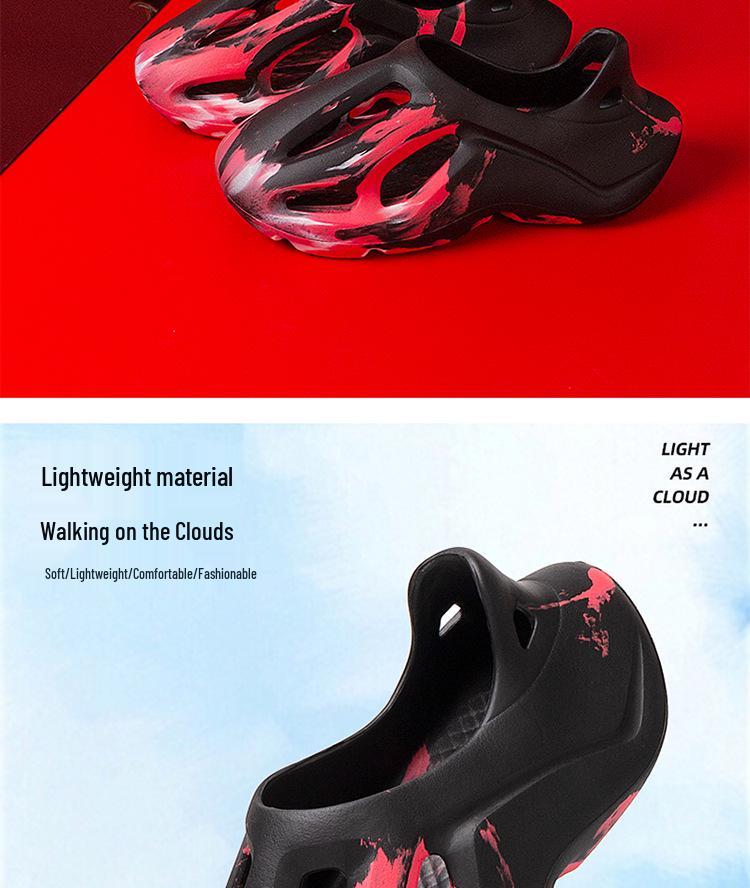 Мужские сандалии EVA в трендовом стиле колор-блок - Креативные пляжные туфли в национальном стиле на толстой подошве