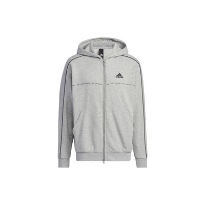adidas Свободная толстовка на молнии с принтом букв, топы унисекс, серая IA9437
