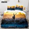 Пододеяльник с изображением оленя 3D Sunset Elk Комплект постельного белья для детей и девочек Мягкий пододеяльник из микрофибры с застежкой-молнией