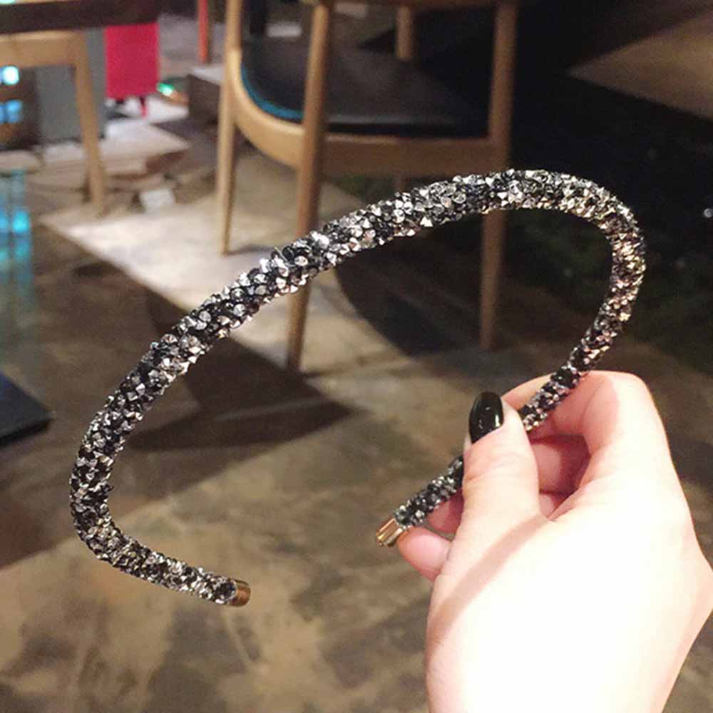 Женские Аксессуары для Волос Стразы Блестящие Кристальные Бусины Безель Повязка на Голову Обруч для Волос