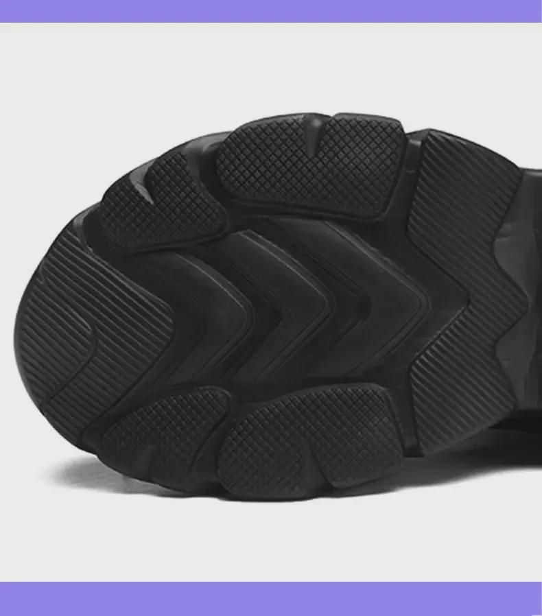 Мужские летние дышащие кроссовки Black Warrior Trendy - толстая подошва, универсальные, модные, черные кроссовки Dad