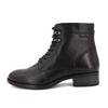 Women's PIERRE CARDIN Black Leather Heeled Ankle Boots with Laces