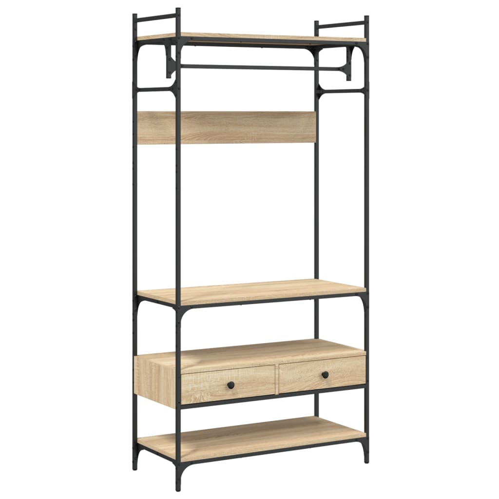 Clothes Rack with Drawers Sonoma Oak 89x39x184.5 cm