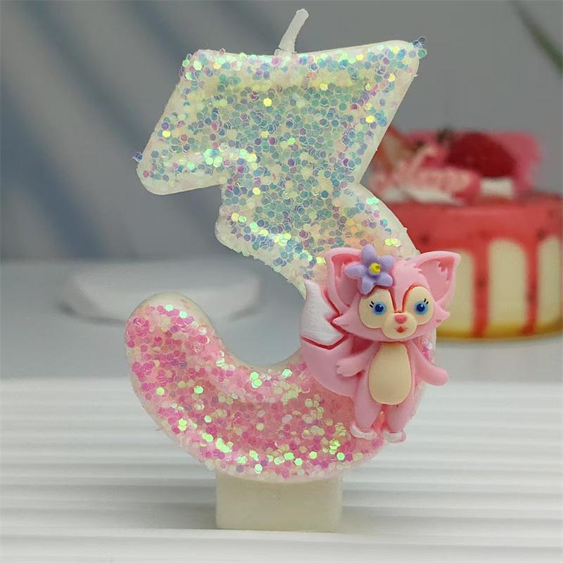 Exquisite Cute Cartoon Linnabelle Digital Candle Birthday Cake Atmosphere Birthday Decoration Candle Styles