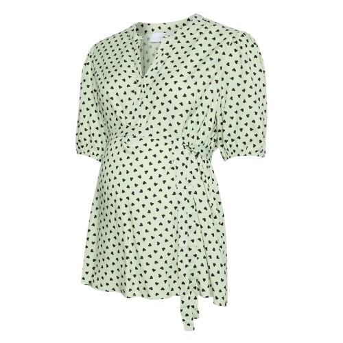 Mamalicious Womens/Ladies Hearts Maternity Puff Sleeve Blouse