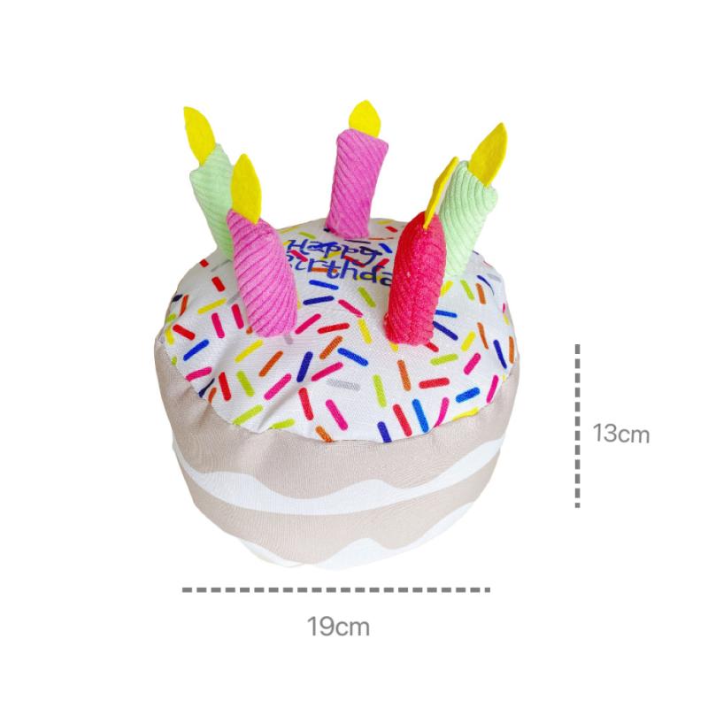 Милая Игрушка для Питомца в Виде Торта Мультяшная Плюшевая Десертная Пища Пищащая Мягкая Игрушка для Щенка Котенка Игрушки для Питомцев Интерактивные Игрушки Устойчивые к Укусам Игрушки для Питомцев Товары для Питомцев