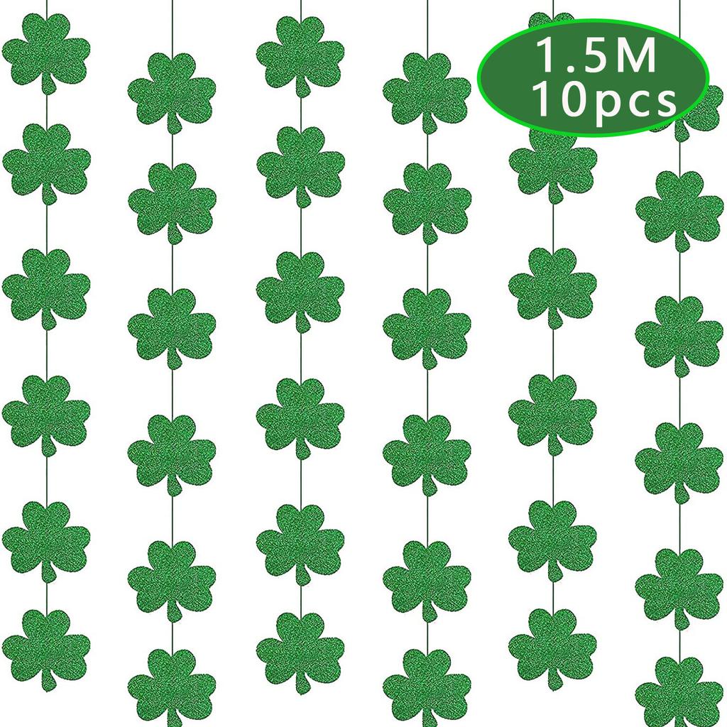St. Patrick'S Day Party Party Decoration Lucky Star Clover Flag Cuckold Spiral Pendant
