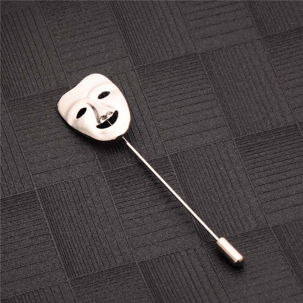 Suits Personality 3D Accessories Zinc Zinc Alloy Men's Face Gold Color Mask Lapel Pin Jewelry Brooches Pin
