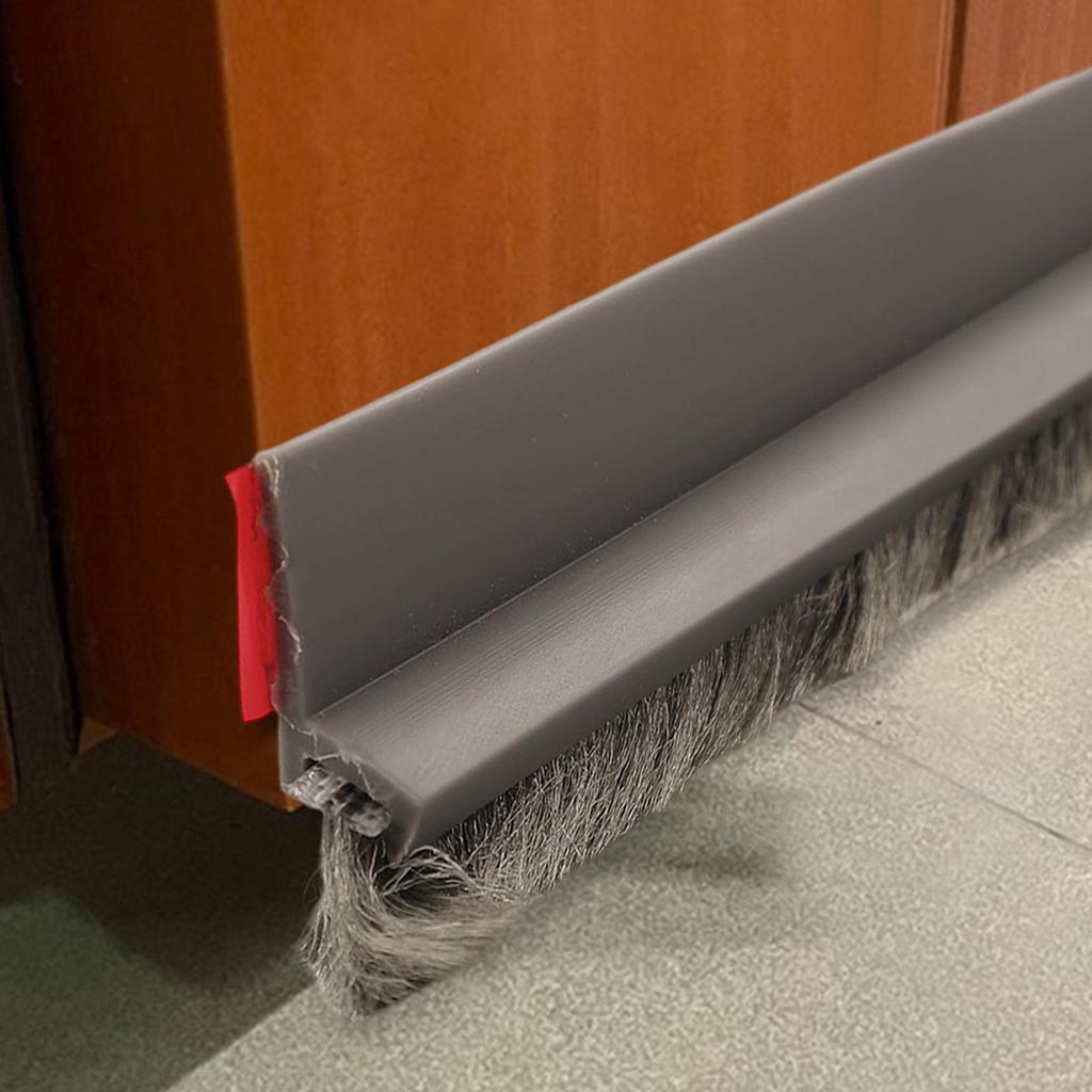 2 шт. уплотнительная полоса для нижней двери с щеткой, звукоизоляционная уплотнительная полоса, фурнитура, ветрозащитная, противохолодная, уплотнительная прокладка для дверного зазора 100 см