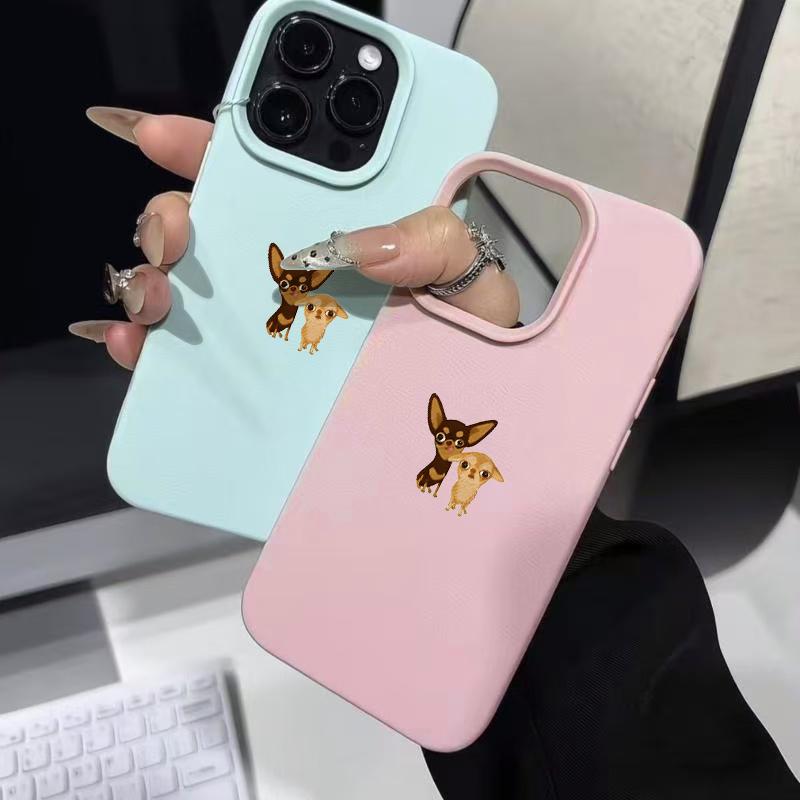 Милый Мультяшный Чихуахуа Щенячий Принт Чехол для Телефона Для iPhone 17 16 15 14 11 12 13 Pro Max 17 Air X XR XS 14 15 Plus Ударопрочный Чехол