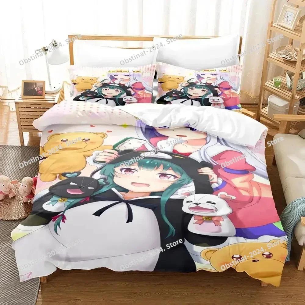 Новый Kawaii Аниме Кума Кума Кума Медведь Комплект Постельного Белья Принт С Наволочкой Пододеяльник Мягкий Односпальный Двуспальный Queen Super King Размер