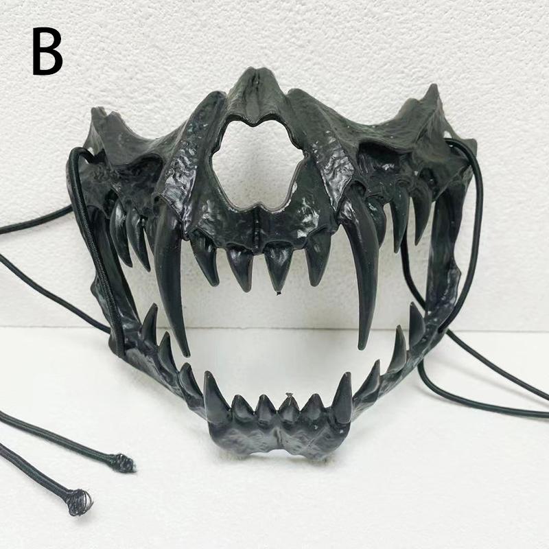 Японский Хэллоуин Аниме Половина Маска Скелет Животного Маска Дракона Скелет Косплей