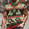 Рождественская мужская футболка с рисунком и принтом, повседневная футболка с коротким рукавом, свитер с круглым вырезом, модные мужские футболки, свободная одежда, спортивная одежда