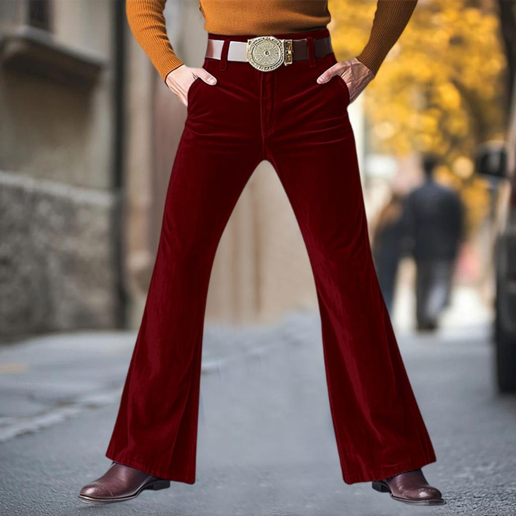 Мужские винтажные брюки-клеш 60-х 70-х годов, классический комфорт, расклешенные клеши, ретро диско наряды для мужчин
