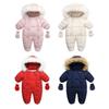 Baby Fur Collar Jumpsuit: Cozy Autumn/Winter Romper for Infants