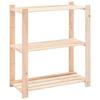3 Shelf Storage Rack 80 * 38 * 90 cm Solid Pine Wood 150 kg Capacity