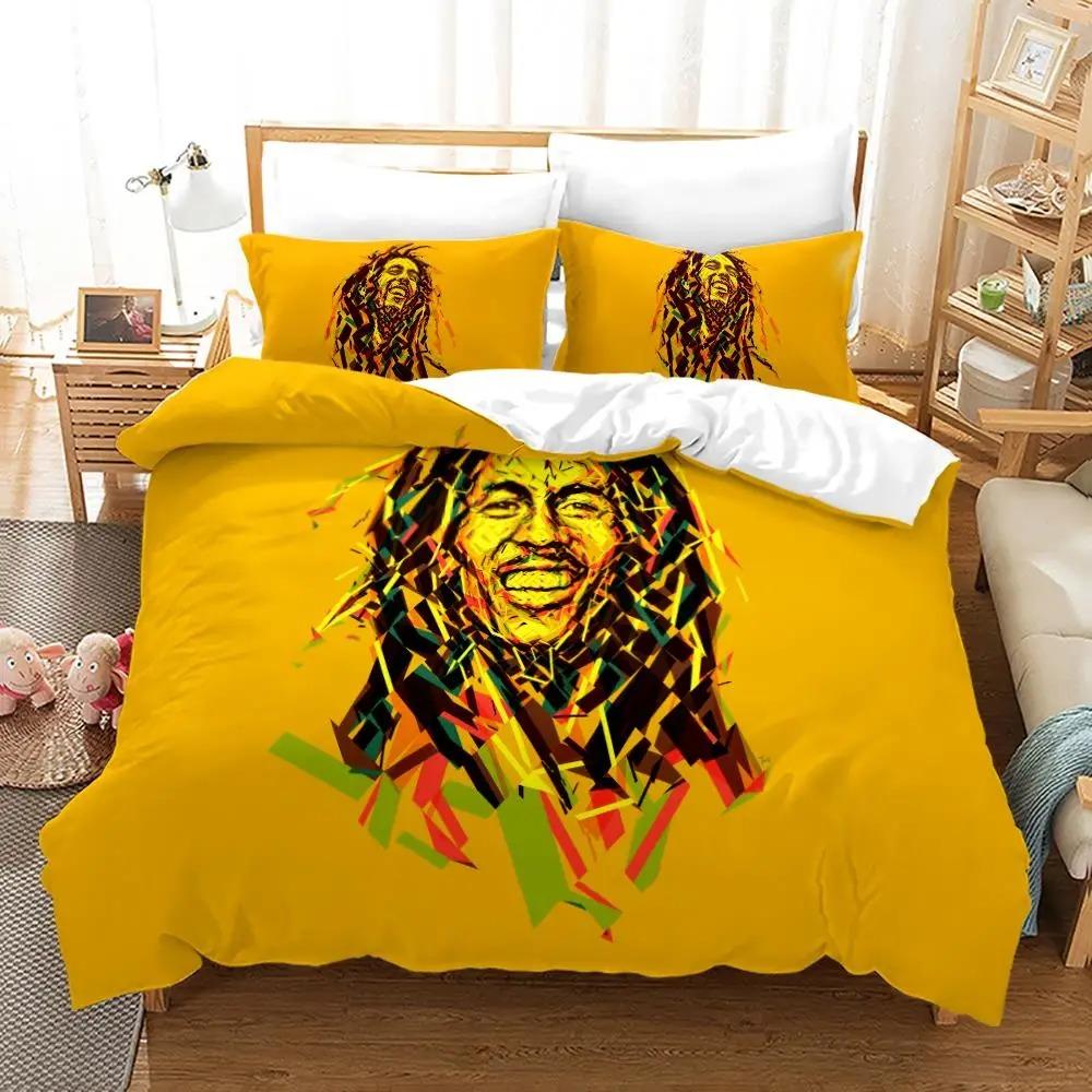 Bob Marley Duvet Cover Collections Music Legends Jamaica Singer Comfortable Bedspreads Queen King Size Bedding Collections