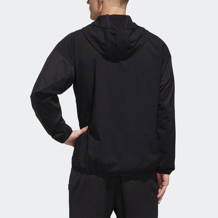 Adidas Куртка с капюшоном и принтом в полоску с логотипом Мужские куртки черные FM5325