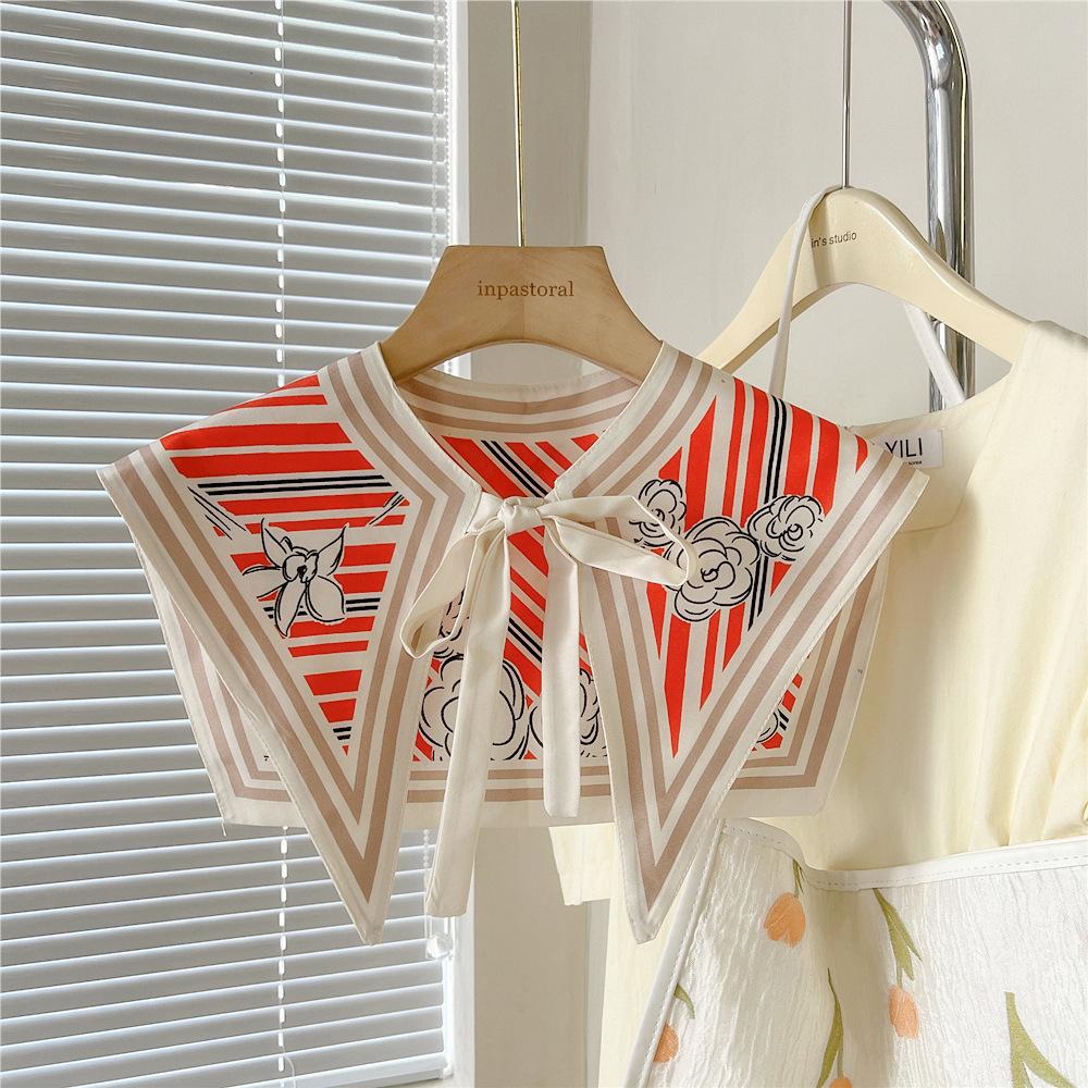 Shawl Fake Collars for Women Detachable Lapel Shirt Bowknots Scarf Girls Summer Dress False Collar Neckwear Cape Corbatas
