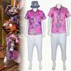 Adult - Zootopia 2 Nick Cosplay Costume Shirt Pants Tie Hat Set Halloween Carnival Costume