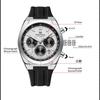 Naviforce Men Watch Calendar Quartz Movement Silicone Strap Stopwatch Chronograph Luminous Hands Waterproof Men Casual Multifunctional Watch NF8080