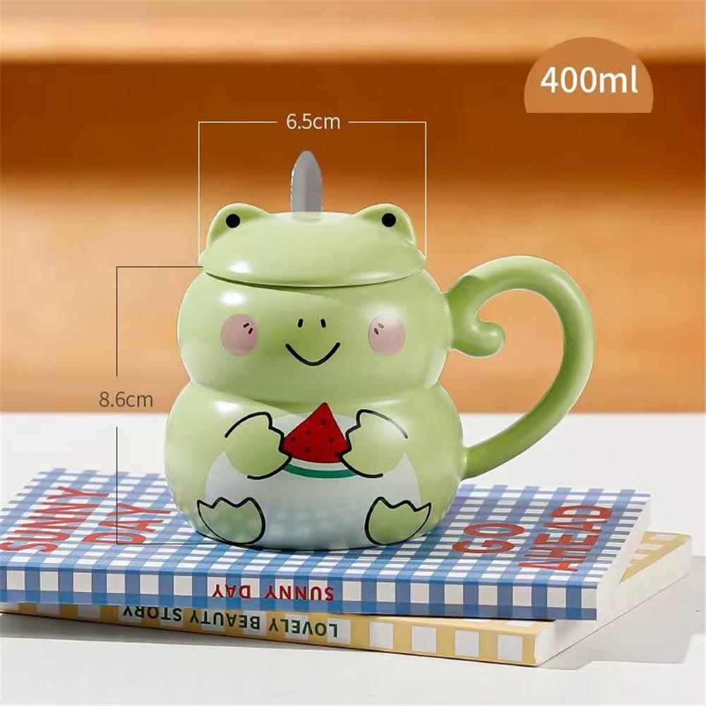 Ceramic Mug Cute Panda Cat Rabbit Funny Animal Water Cup with Lid Decorative Coffee Cup with Cover Children Kids Drinkware Cups