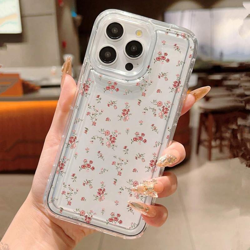 Синий чехол из ТПУ с цветочным узором для iPhone 16 16e 14 13 15 Pro Max 11 12 Pro Mini 7 8 Plus XR Противоударный Мягкий Прозрачный Чехол