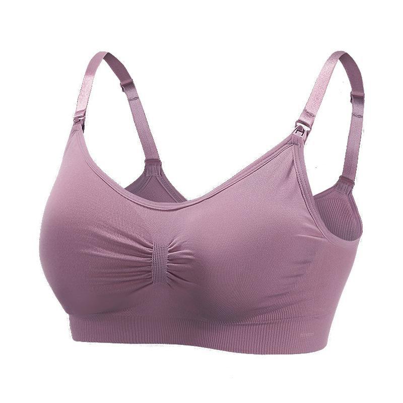 Seamless Maternity Nursing Bra - Large Size, Front Buckle, No Underwire, Anti-Sagging