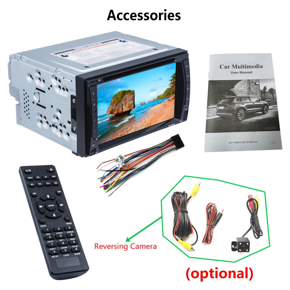 2Din 6.2'' с DVD-радио для автомобиля, автомобильный мультимедиа, дюймовый FM Bluetooth, управление на руле, функция зеркала заднего вида