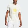 Adidas Футболка Aeroready Arc De Ball с принтом для тенниса, спортивная, с коротким рукавом и круглым вырезом, мужские топы цвета слоновой кости IS2414