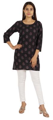 Женские топы Туника из искусственного шелка с блочным принтом 3 Туника с 4-м рукавом Летняя блузка