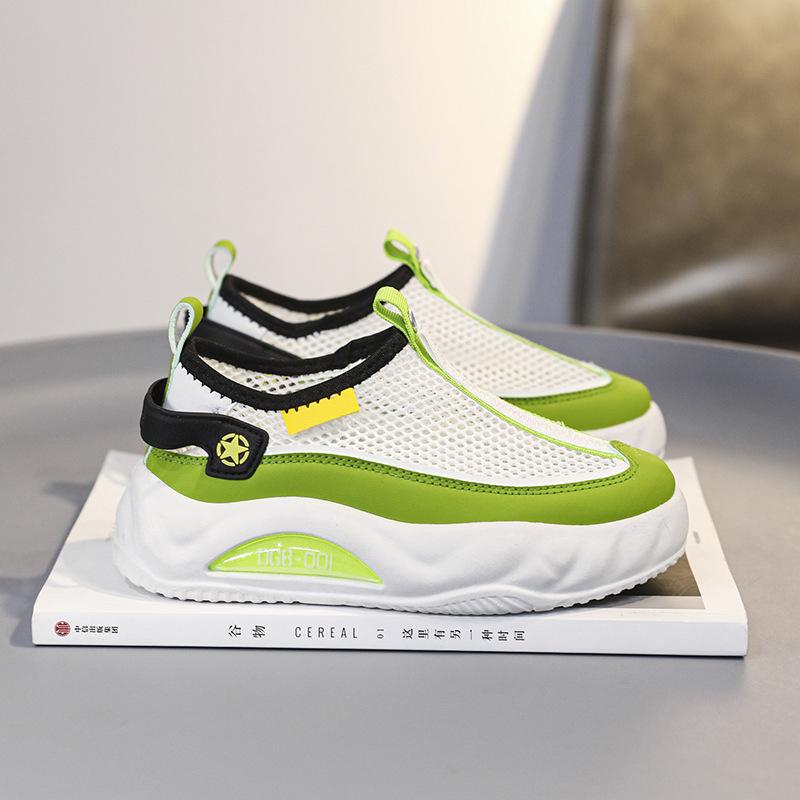 Туфли-сетка с вырезами для одноклассников Летние дышащие спортивные туфли-сетка для мальчиков Универсальные нескользящие повседневные туфли Дышащие сетчатые туфли для девочек