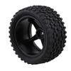 Mxfans Black Dot Pattern Rubber Tires Black Pentagram Wheel Rims for 4-Pack & RC110 Off-Road