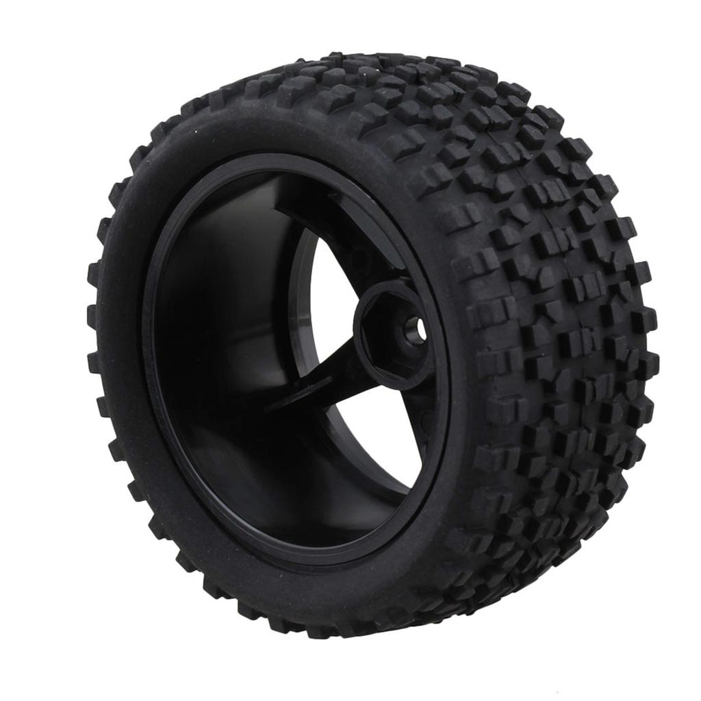 Mxfans Black Dot Pattern Rubber Tires Black Pentagram Wheel Rims for 4-Pack & RC110 Off-Road