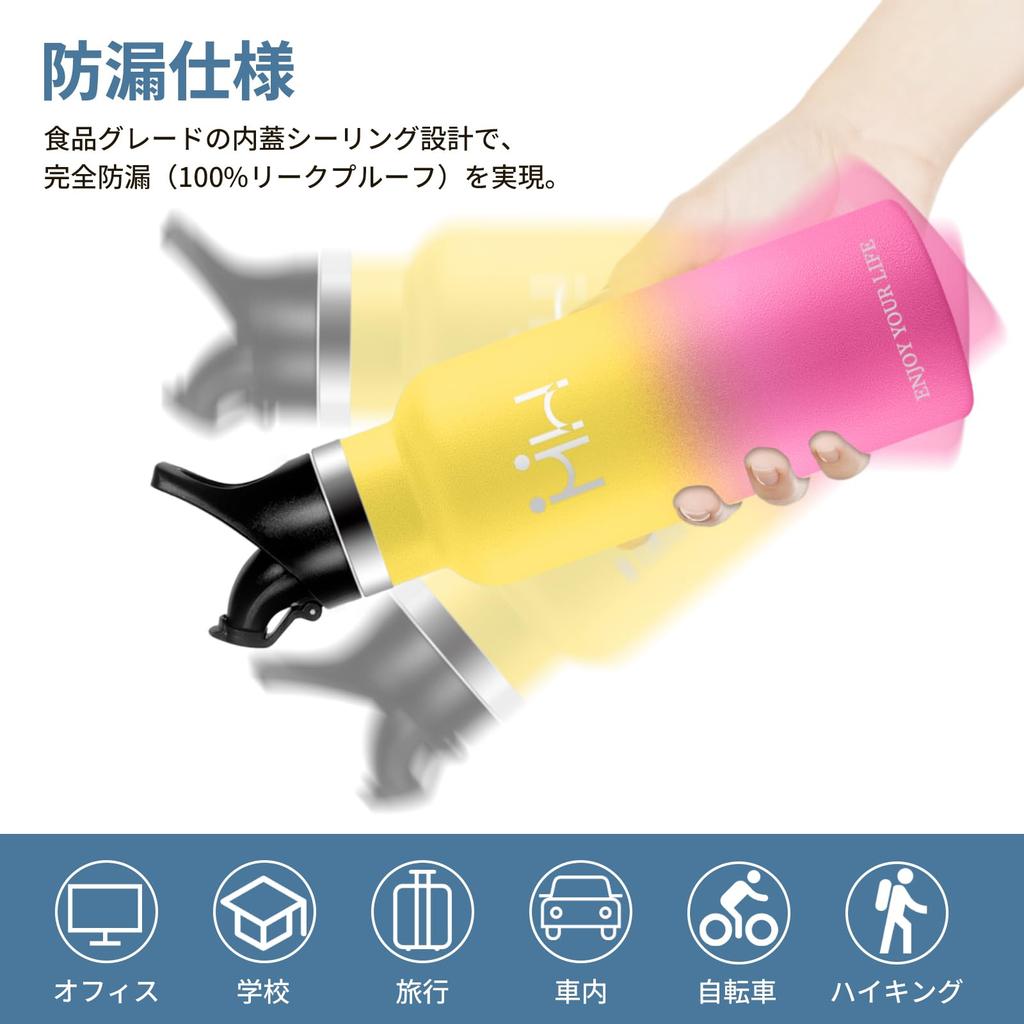 YANGYAO 500ml Vacuum Insulated Water Bottle with Stainless and Wide Keeps Drinks Hot or Suitable for Carbonated Suitable for Kids and and Seamless